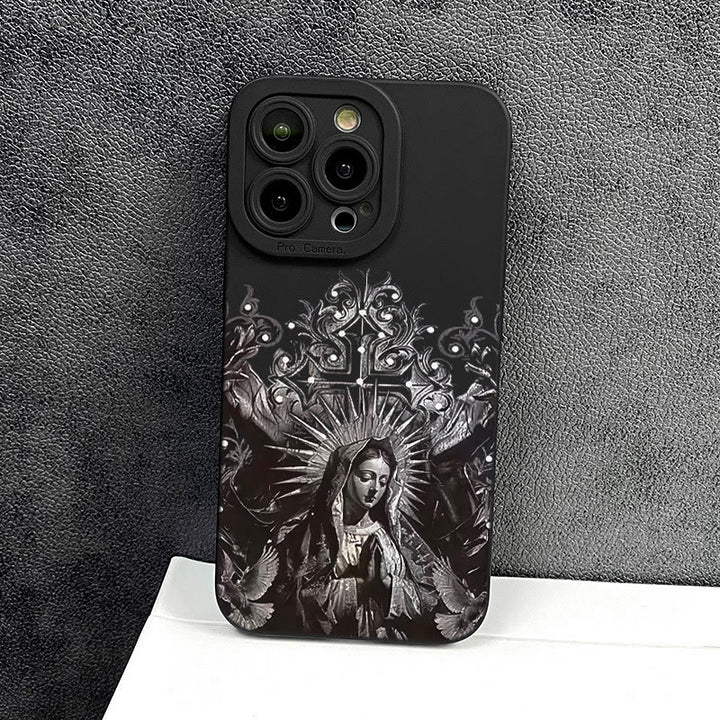 Christianartworkshop Sacred Virgin Mary Cross Gothic Style Protective Phone Case - image 4