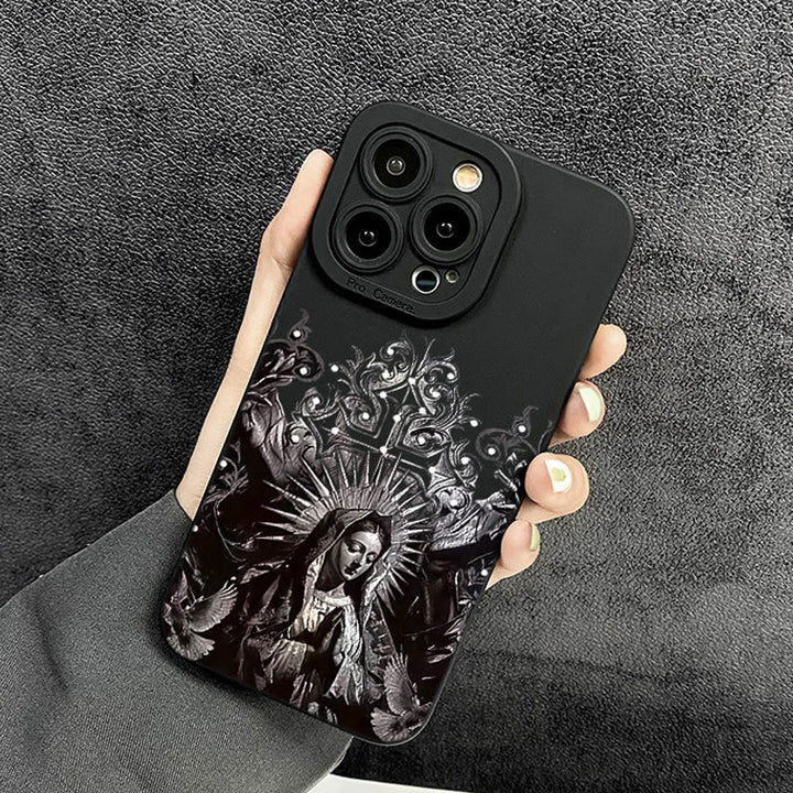 Christianartworkshop Sacred Virgin Mary Cross Gothic Style Protective Phone Case - image 3