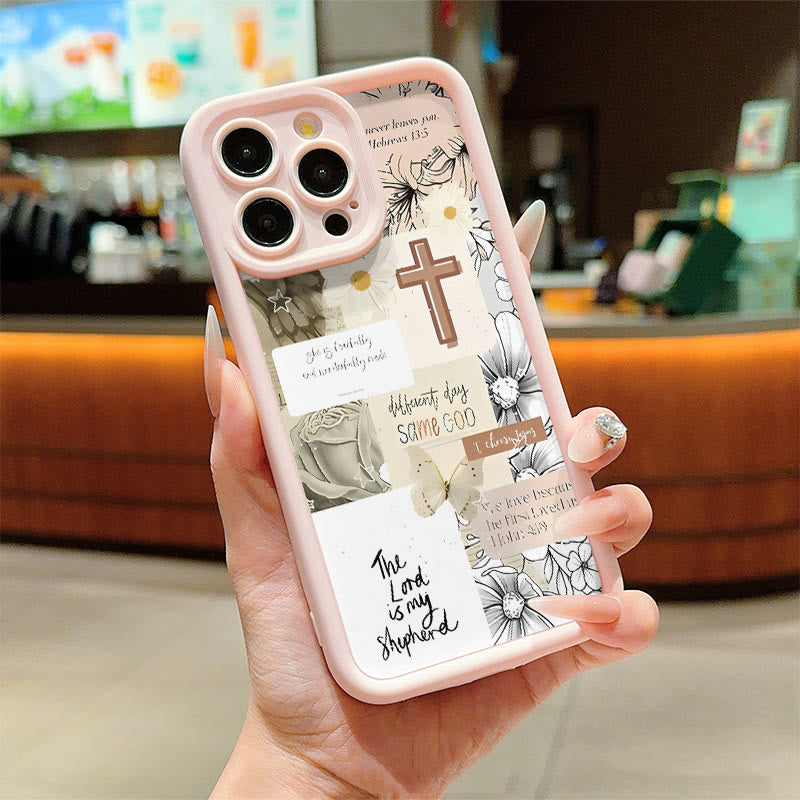 Christianartworkshop Faith-Inspired Christian Symbolism Phone Case: Virgin Mary, Jesus & Cross Art - iPhone 16Pro Max - Cross - image 4