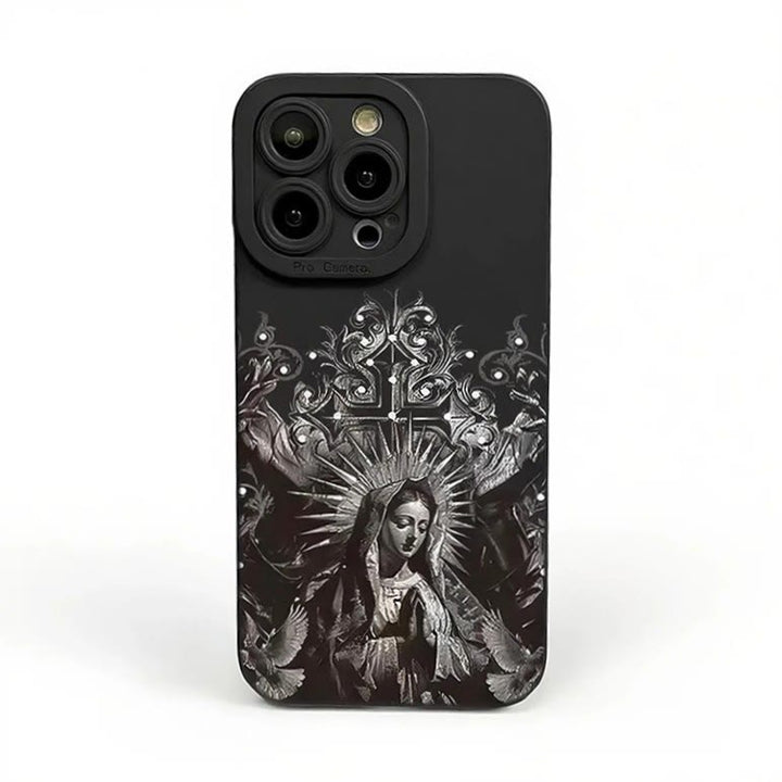 Christianartworkshop Sacred Virgin Mary Cross Gothic Style Protective Phone Case - iPhone 16Pro Max - image 1