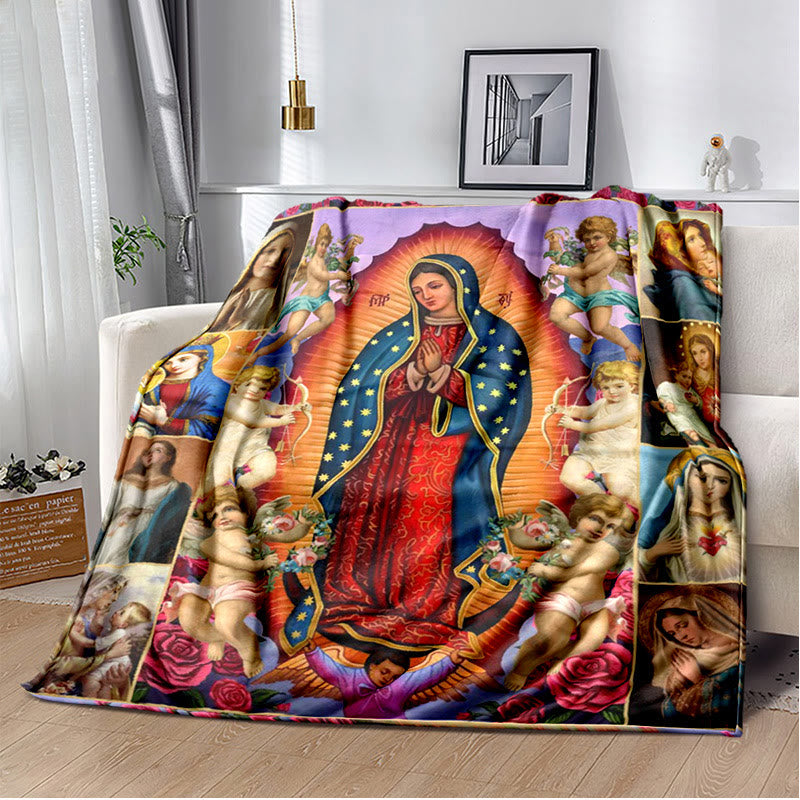 Christianartworkshop Blessed Virgin of Guadalupe Cozy Flannel Blanket: Warmth for Your Home - 264x228cm - A - image 1