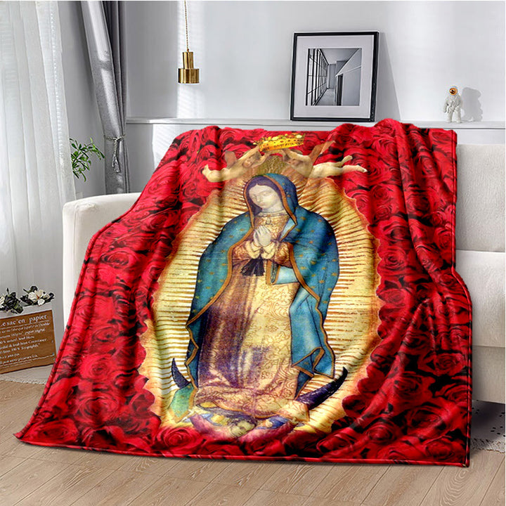 Christianartworkshop Blessed Virgin of Guadalupe Cozy Flannel Blanket: Warmth for Your Home - 264x228cm - C - image 3