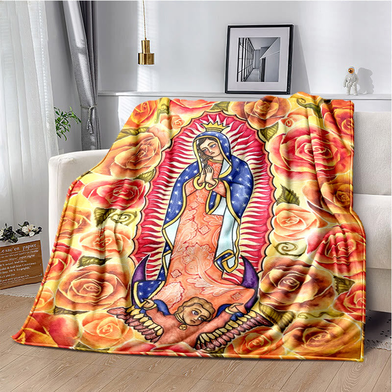 Christianartworkshop Blessed Virgin of Guadalupe Cozy Flannel Blanket: Warmth for Your Home - 264x228cm - G - image 7