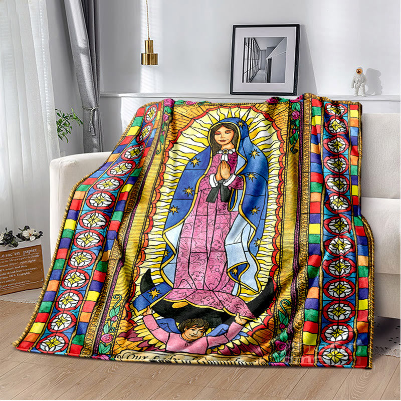 Christianartworkshop Virgin of Guadalupe Religiou Flannel Blanket: Spiritual Comfort for Home - 264x228cm - D - image 4