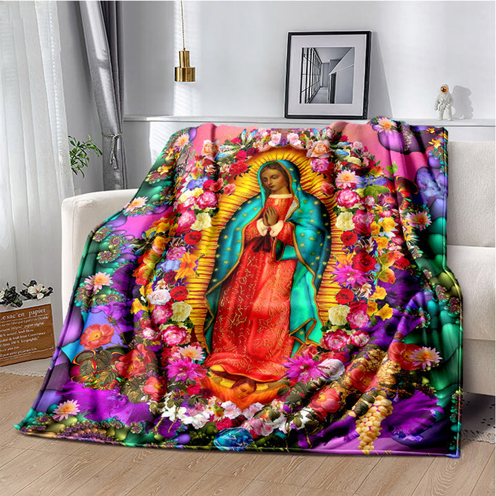 Christianartworkshop Virgin of Guadalupe Religiou Flannel Blanket: Spiritual Comfort for Home - 264x228cm - G - image 7