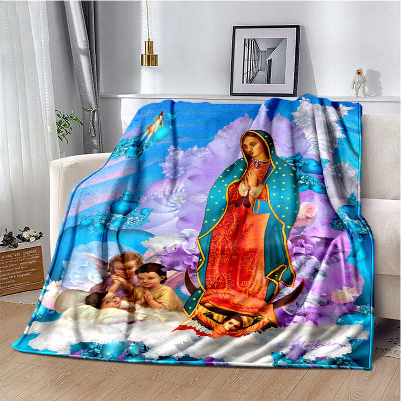 Christianartworkshop Virgin of Guadalupe Religiou Flannel Blanket: Spiritual Comfort for Home - 264x228cm - I - image 9