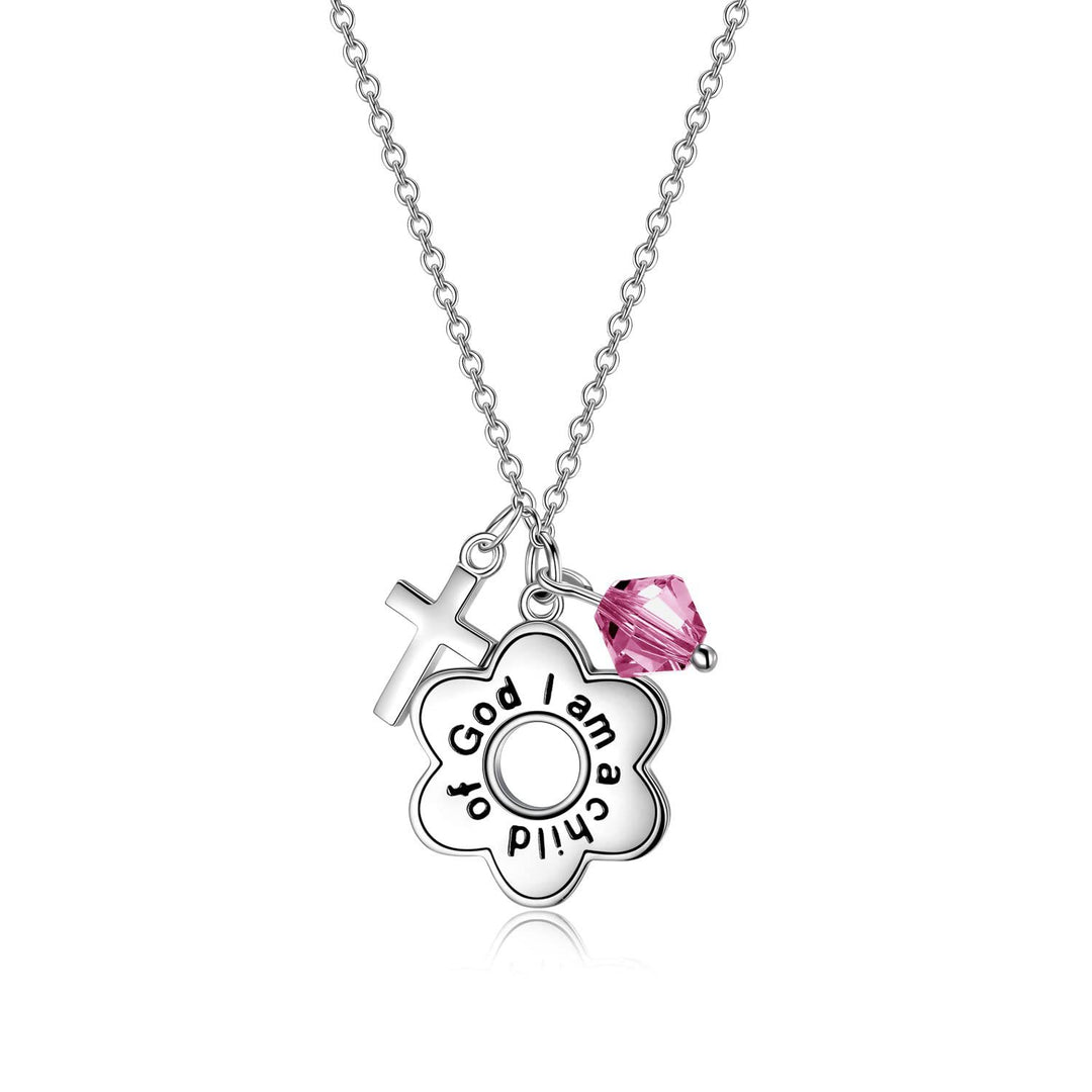Christianartworkshop Child of God Birthstone Cross Necklace: Faith & Blessings for Every Month - October - image 15
