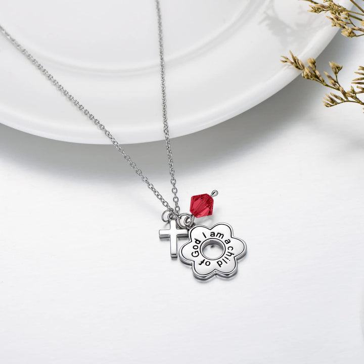 Christianartworkshop Child of God Birthstone Cross Necklace: Faith & Blessings for Every Month - image 4