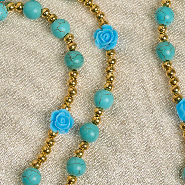 Christianartworkshop Elegant Red & Blue Rose Rosary with Turquoise Beads: Blessed by Our Lady and St. Benedict - image 20