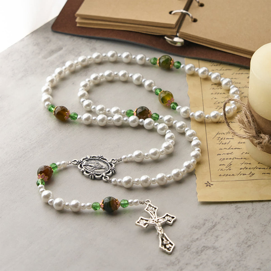 FREE Today: Floral Grace Our Lady Rosary with Pink & Purple Beads Accents - image 14