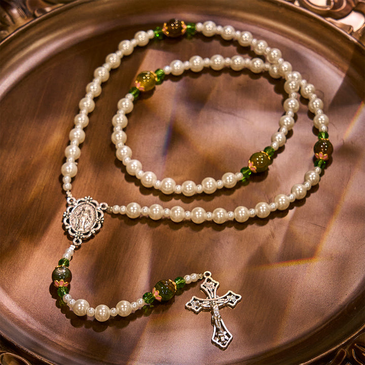 Christianartworkshop Floral Grace Our Lady Rosary with Pink & Purple Beads Accents - image 12