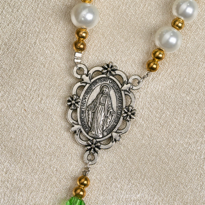 Christianartworkshop Floral Grace Our Lady Rosary with Pink & Purple Beads Accents - image 8