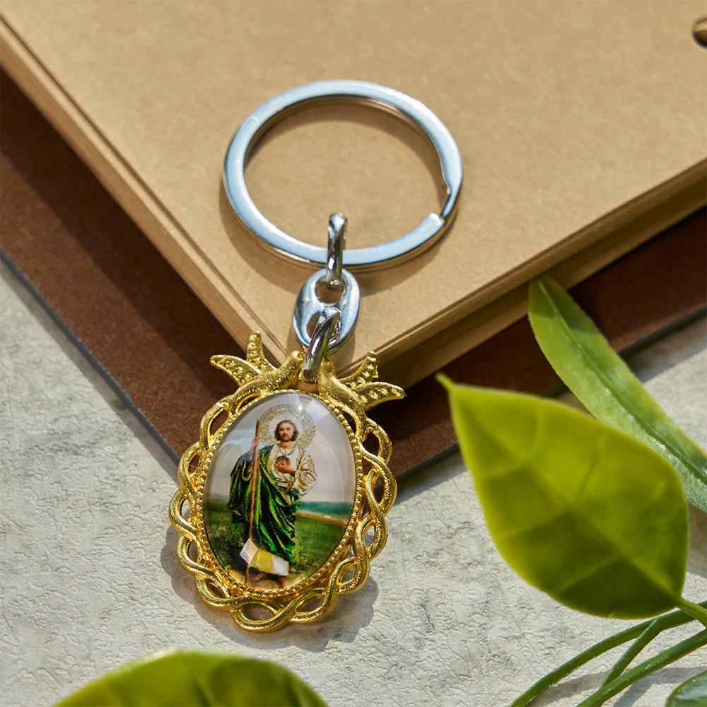 Christianartworkshop Religious St. Jude with Holy Dove Keychain: Faithful Companion in Prayer - image 2