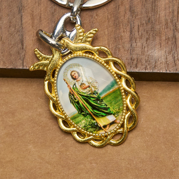 Christianartworkshop Religious St. Jude with Holy Dove Keychain: Faithful Companion in Prayer - image 4