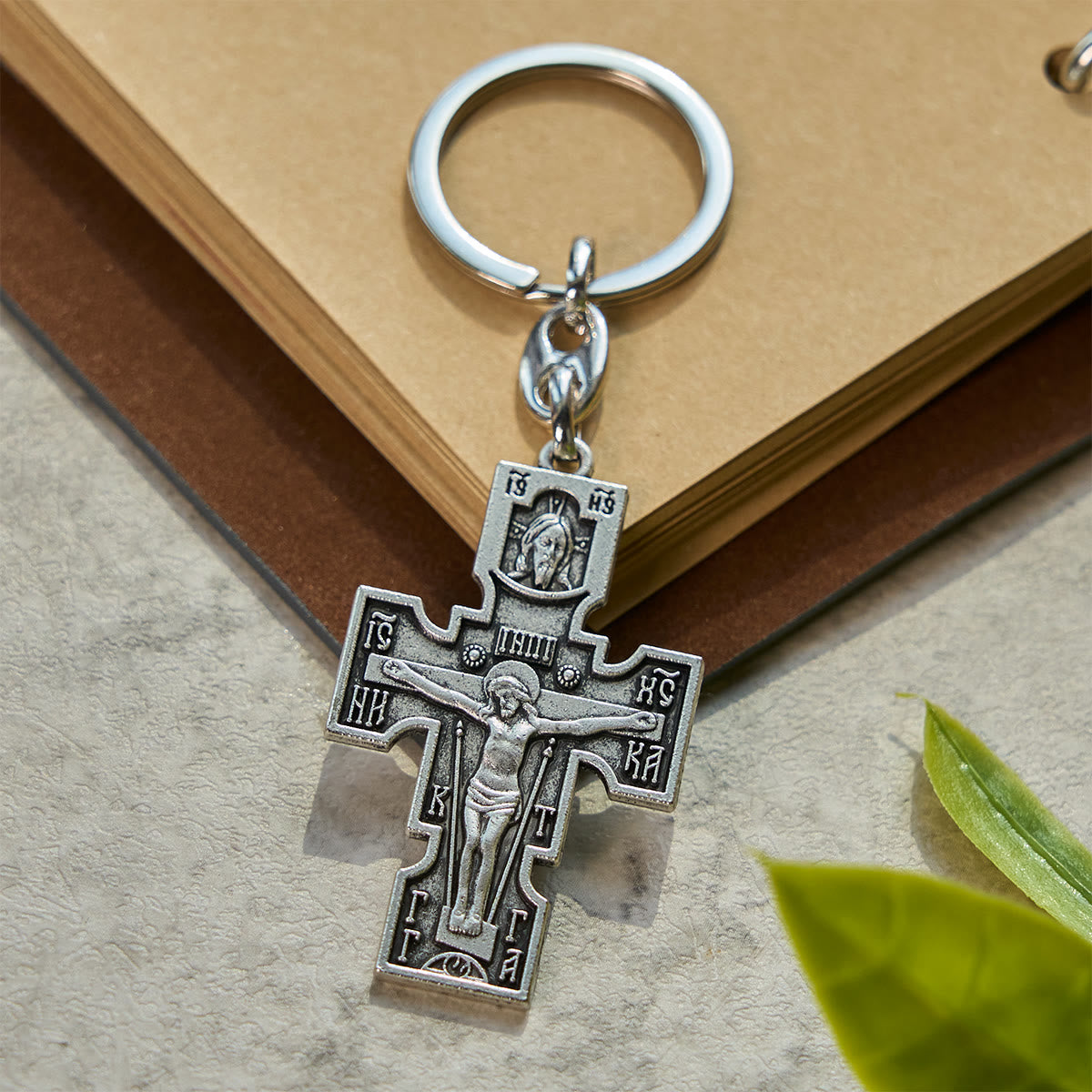 Christianartworkshop Vintage Orthodox Cross Keychain - Faith and