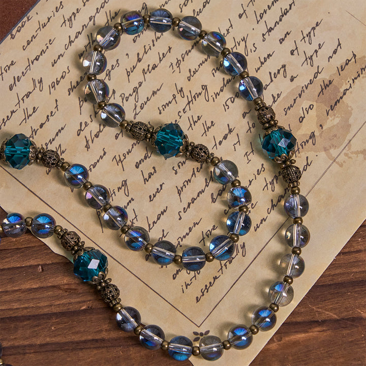 Christianartworkshop Shimmering Laser Blue Crystal Rosary with Antique Bronze Miraculous Medal - image 11