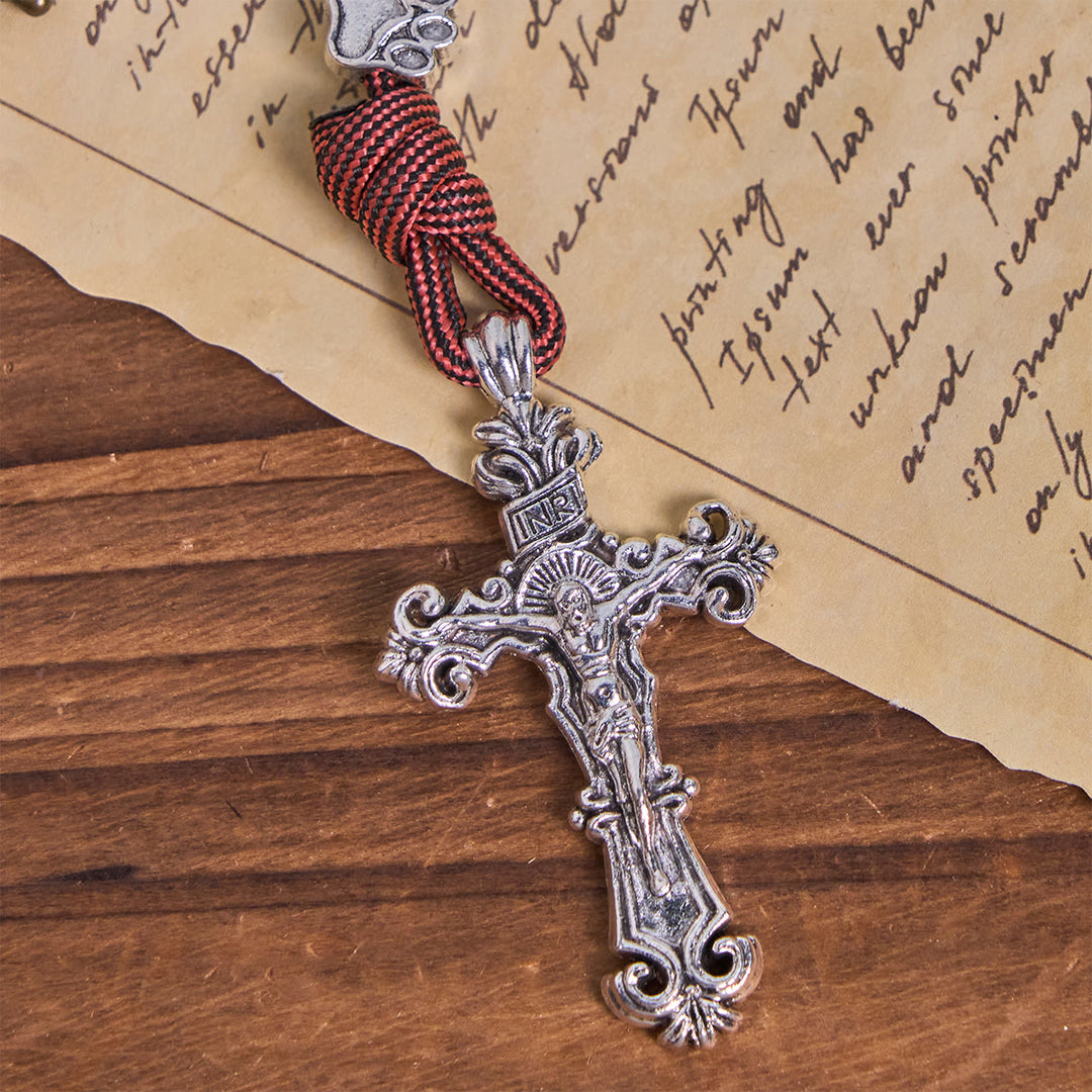 Christianartworkshop Rugged Metallic Beads Rosary with Paw Charms & St. Michael the Archangel - image 9