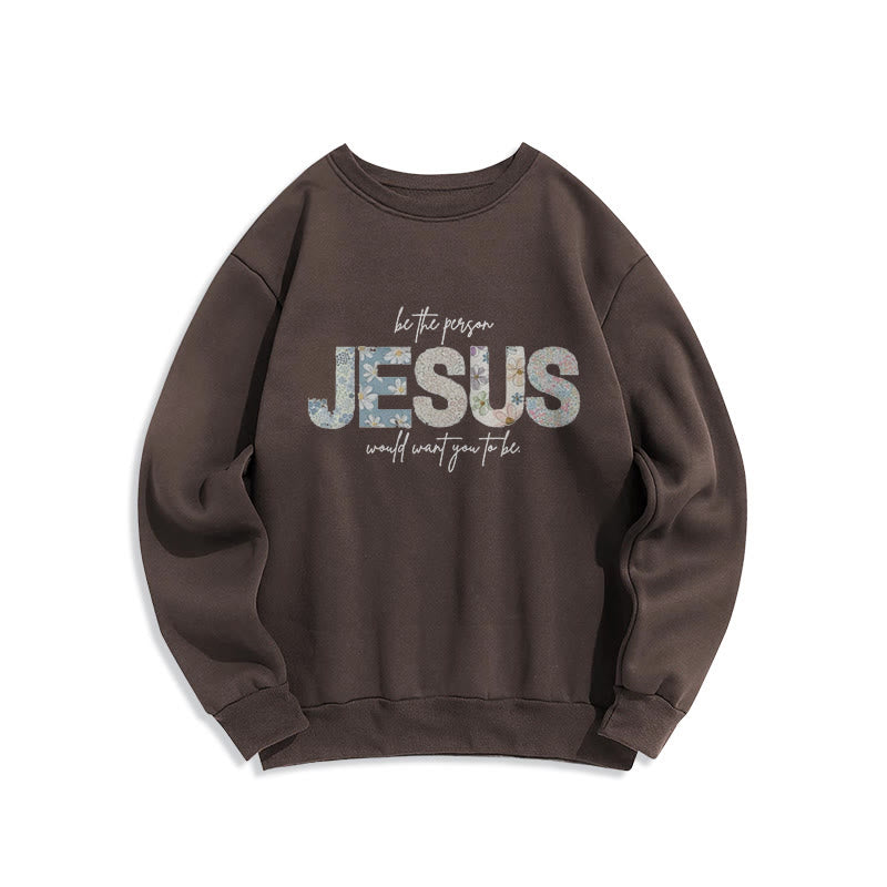 Christianartworkshop Floral Faith Jesus-Centered Fleece Lined Polyester Sweatshirt - Brown - 2XL - image 7