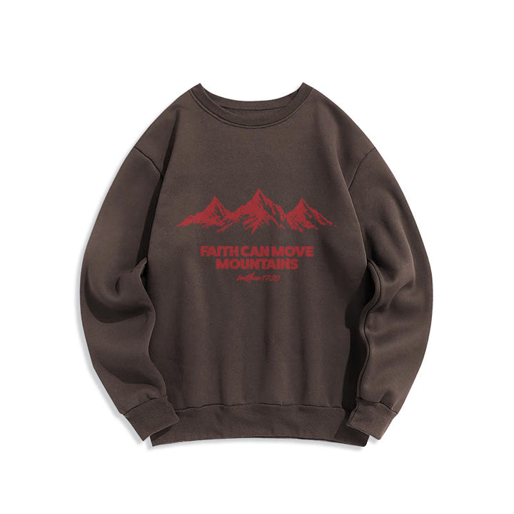 Christianartworkshop Faith Can Move Mountains Biblical Inspirational Lined Polyester Sweatshirt - Brown - 2XL - image 6