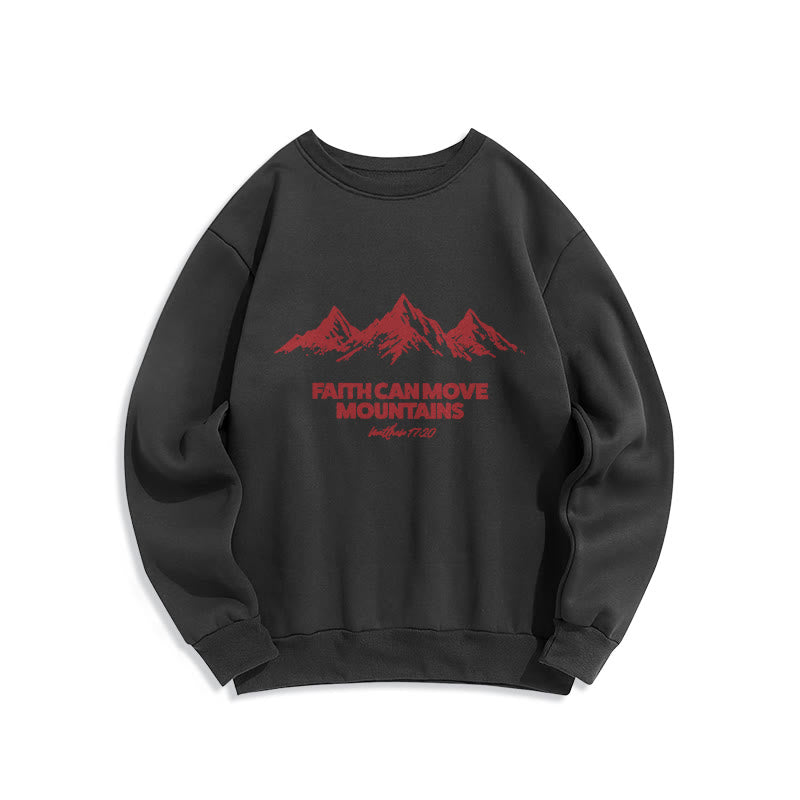 Christianartworkshop Faith Can Move Mountains Biblical Inspirational Lined Polyester Sweatshirt - Black - 2XL - image 7