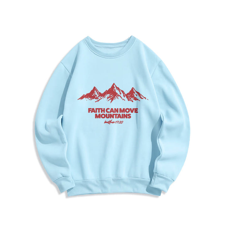 Christianartworkshop Faith Can Move Mountains Biblical Inspirational Lined Polyester Sweatshirt - Blue - 2XL - image 4