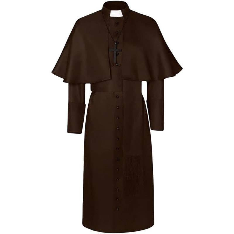 Christianartworkshop Multicolor Ceremonial Roman Soutane Cassock: Medieval Priest Aesthetics - Coffee - 3XL - image 21