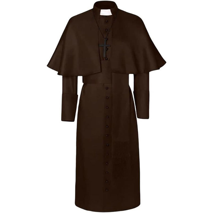 Christianartworkshop Multicolor Ceremonial Roman Soutane Cassock: Medieval Priest Aesthetics - Coffee - 3XL - image 21