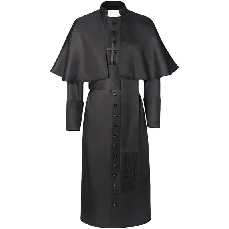 Christianartworkshop Multicolor Ceremonial Roman Soutane Cassock: Medieval Priest Aesthetics - Black - 3XL - image 2