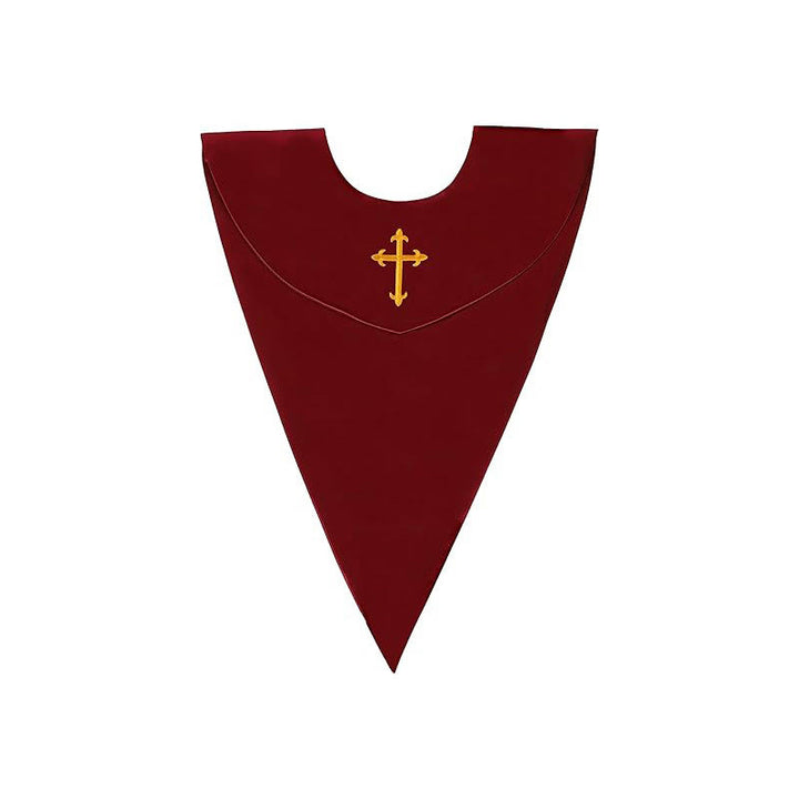 Christianartworkshop Ceremonial Clergy Robe with Wine Red Stole & Embroidered Cross - image 7