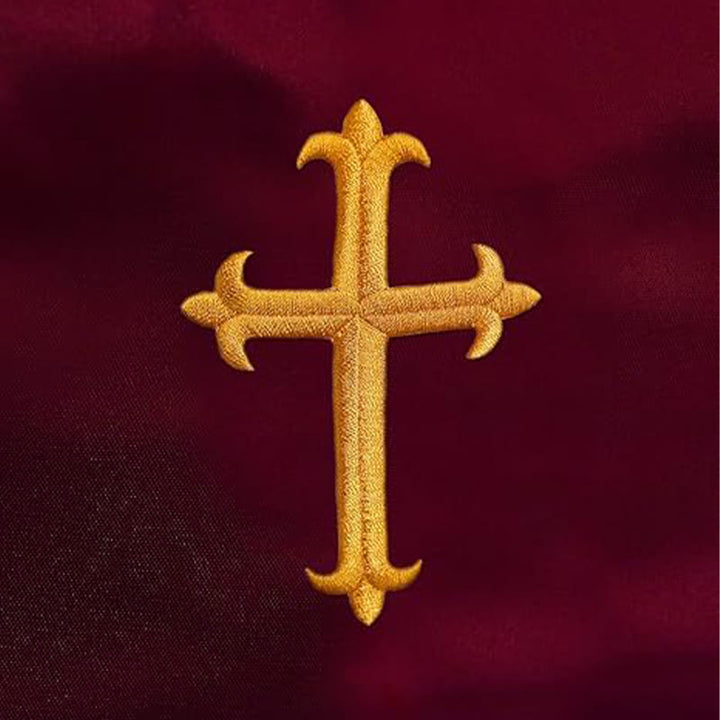 Christianartworkshop Ceremonial Clergy Robe with Wine Red Stole & Embroidered Cross - image 8
