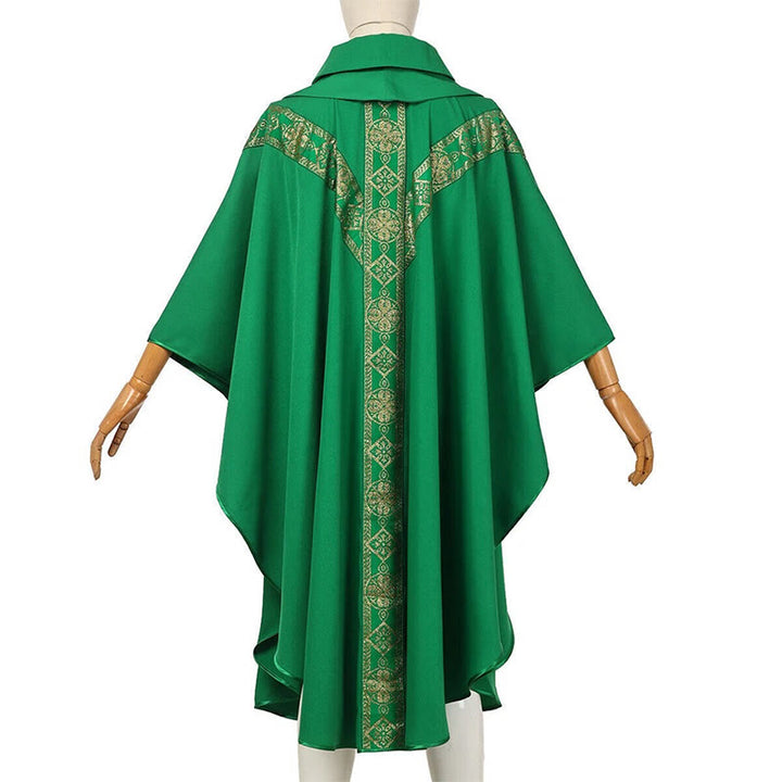 Christianartworkshop Medieval Cloak Clergy Robe with Golden Religious Patterns - image 8