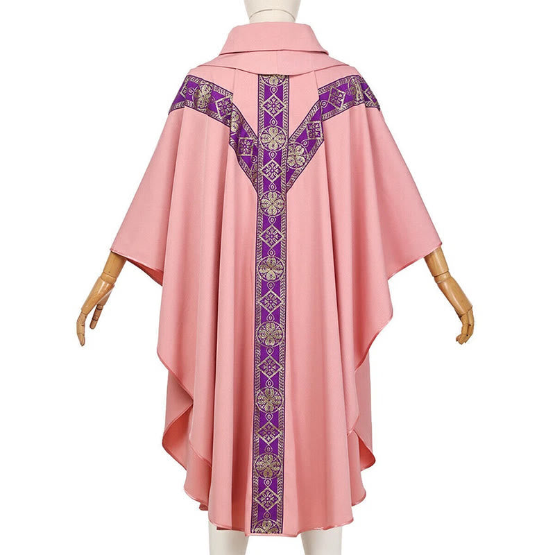 Christianartworkshop Medieval Cloak Clergy Robe with Golden Religious Patterns - image 16