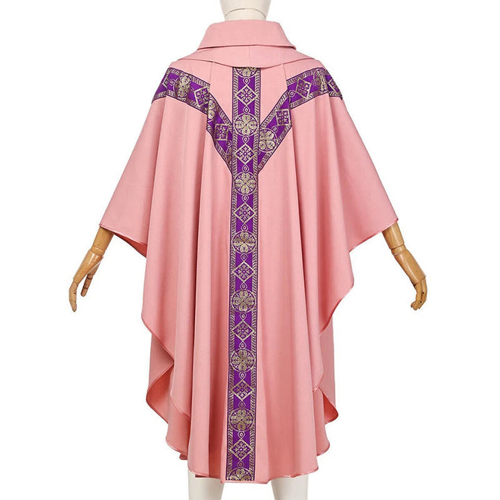 Christianartworkshop Medieval Cloak Clergy Robe with Golden Religious Patterns - image 16