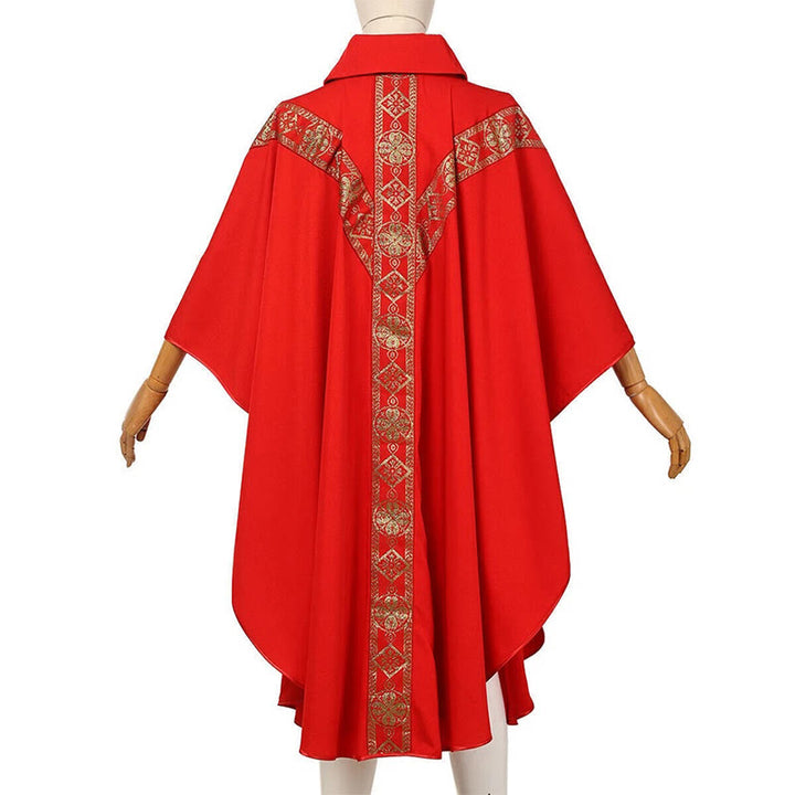 Christianartworkshop Medieval Cloak Clergy Robe with Golden Religious Patterns - image 4