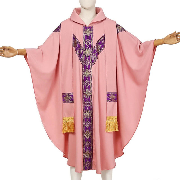 Christianartworkshop Medieval Cloak Clergy Robe with Golden Religious Patterns - image 15