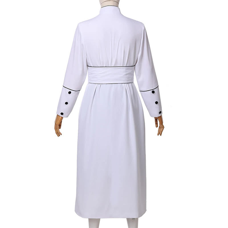 Christianartworkshop Ceremonial Black and White Stand Collar Clergy Robe with Belt & Cross Motifs - image 8