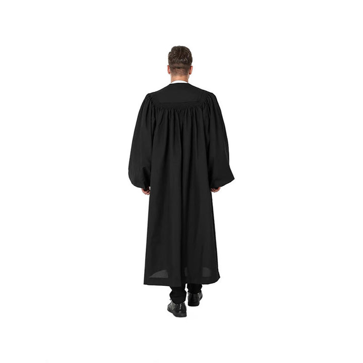 Christianartworkshop Traditional Black Clergy Robe with Red Cross Embroidery & Formal Design - image 5