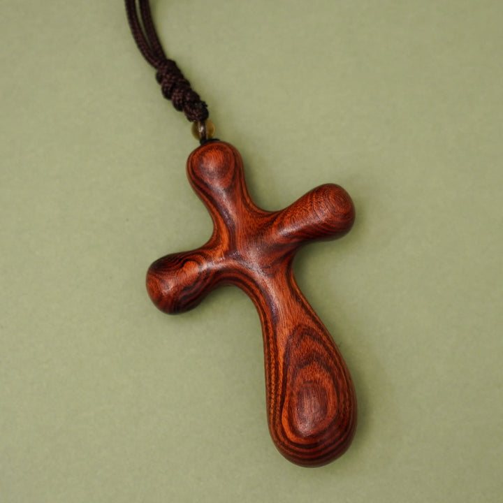 FREE Today: Vintage Sandalwood INRI Crucifix Car Pendant & Necklace: Devotion on the Road - image 4
