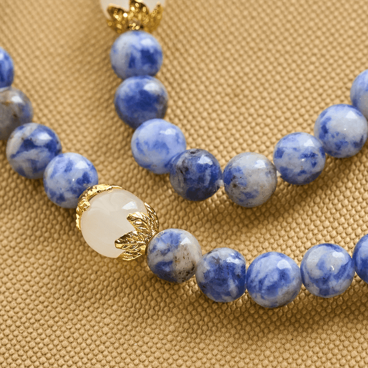 FREE Today: Artisanal Elastic 4mm Blue Stone Rosary Bracelet with Crucifix & Jerusalem Cross - image 8
