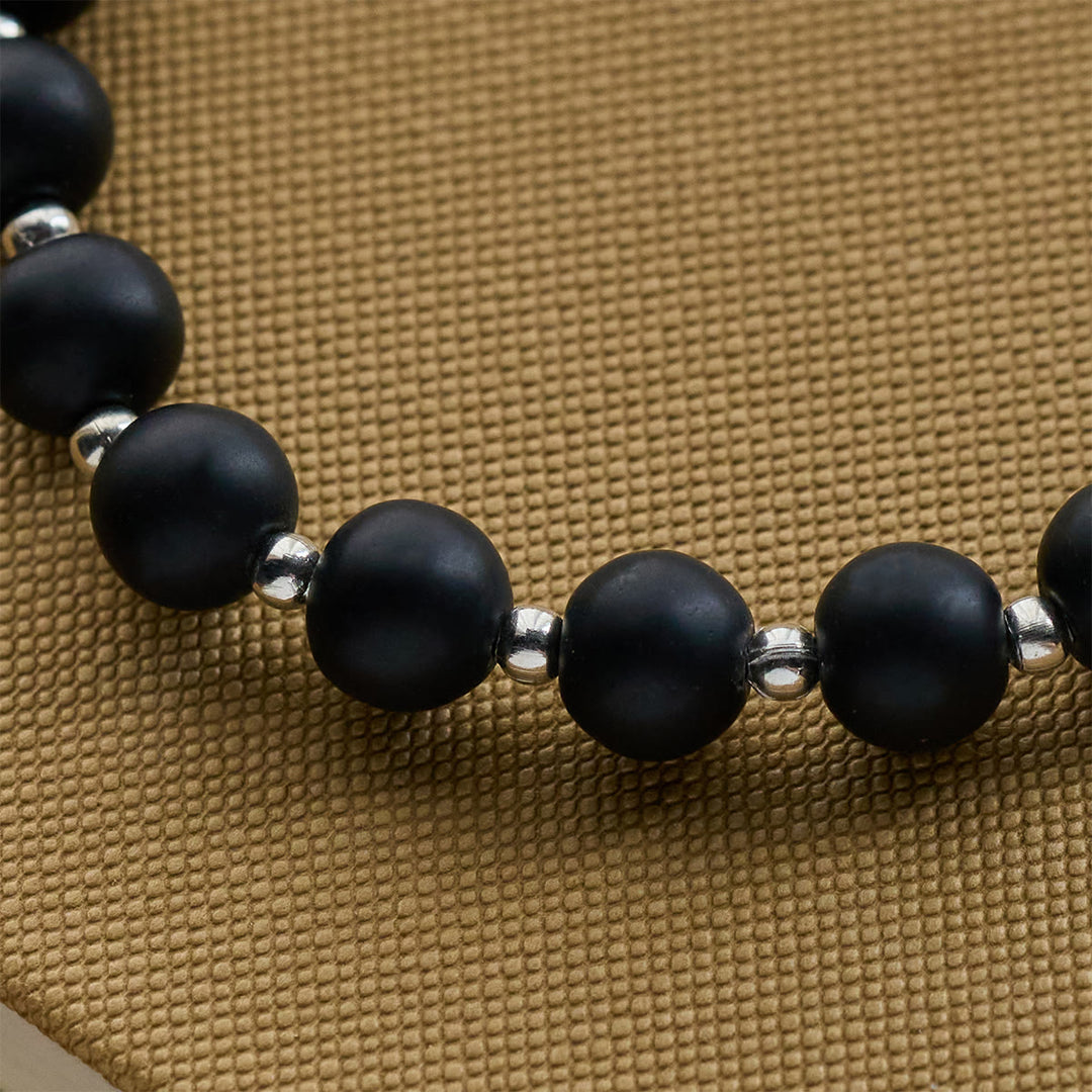 Christianartworkshop Matte Black and White Lava Stone with Cat Chrams Rosary & Bracelet: Pray with Cow Cat - image 19