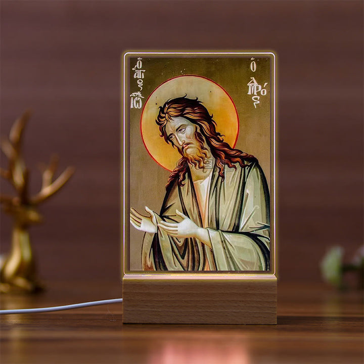 Christianartworkshop Holy Saints Icon Beechwood Base Nightlight of Faithful Guardian - F - image 6