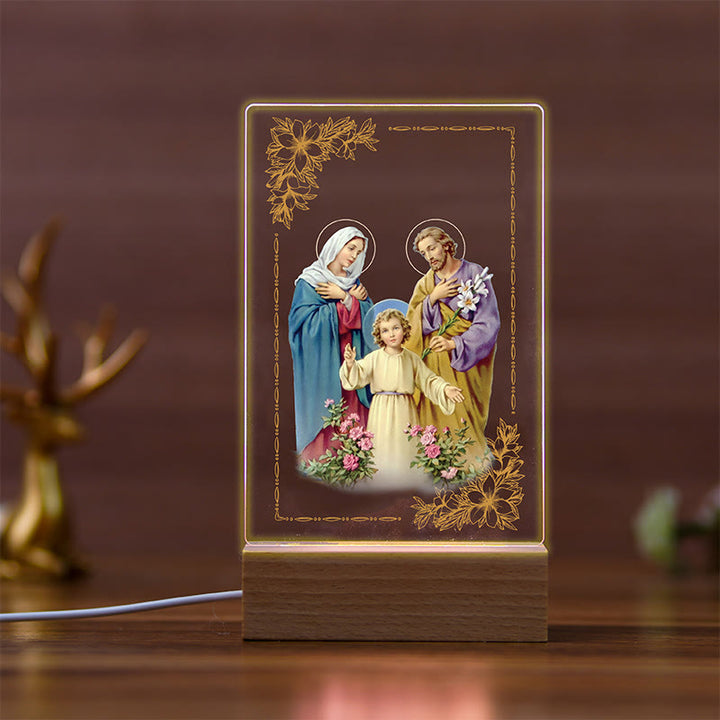 Christianartworkshop Holy Saints Icon Beechwood Base Nightlight of Faithful Guardian - J - image 10