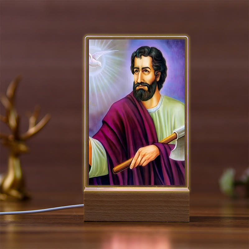 Christianartworkshop Daily Faith Resonant Religious Nightlight with Holy Icons & Beech Base - D - image 4