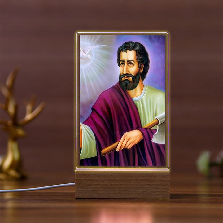 Christianartworkshop Daily Faith Resonant Religious Nightlight with Holy Icons & Beech Base - D - image 4
