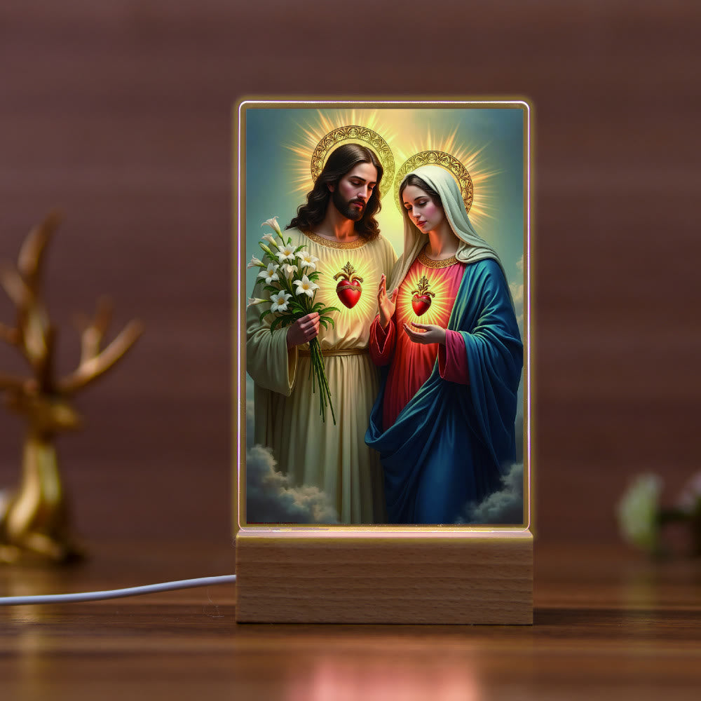 Christianartworkshop Daily Faith Resonant Religious Nightlight with Holy Icons & Beech Base - J - image 10