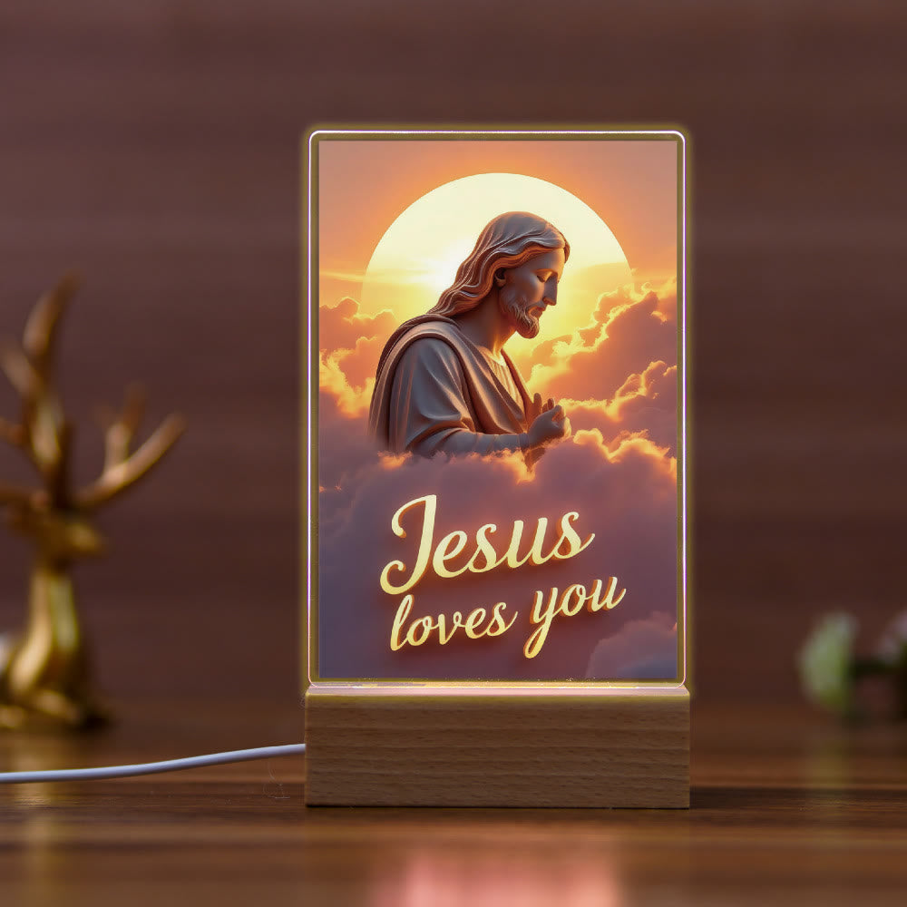 Christianartworkshop Religious Jesus Daily Affection Nightlight: Warm Glow & Loving Message - A - image 1