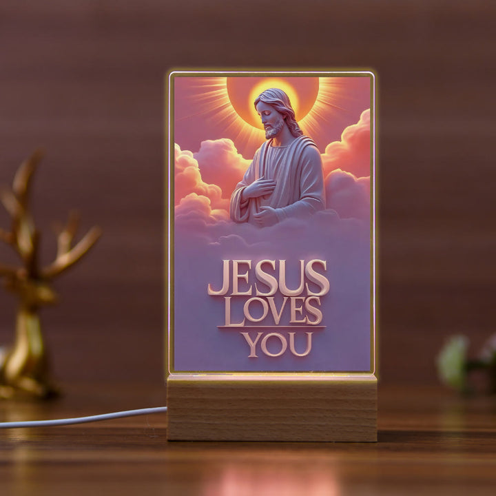 Christianartworkshop Religious Jesus Daily Affection Nightlight: Warm Glow & Loving Message - F - image 6