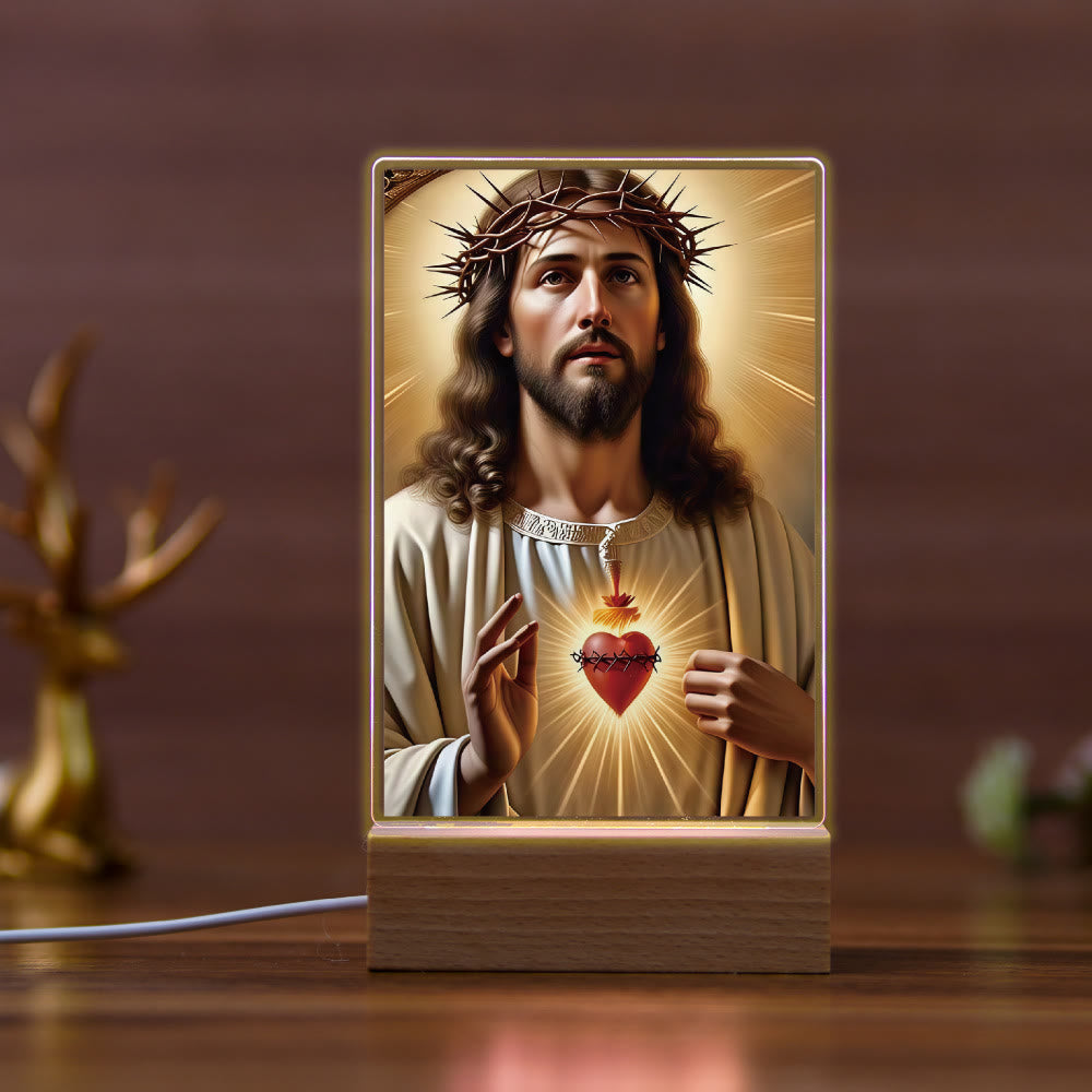 Christianartworkshop Religious Jesus Daily Affection Nightlight: Warm Glow & Loving Message - H - image 8