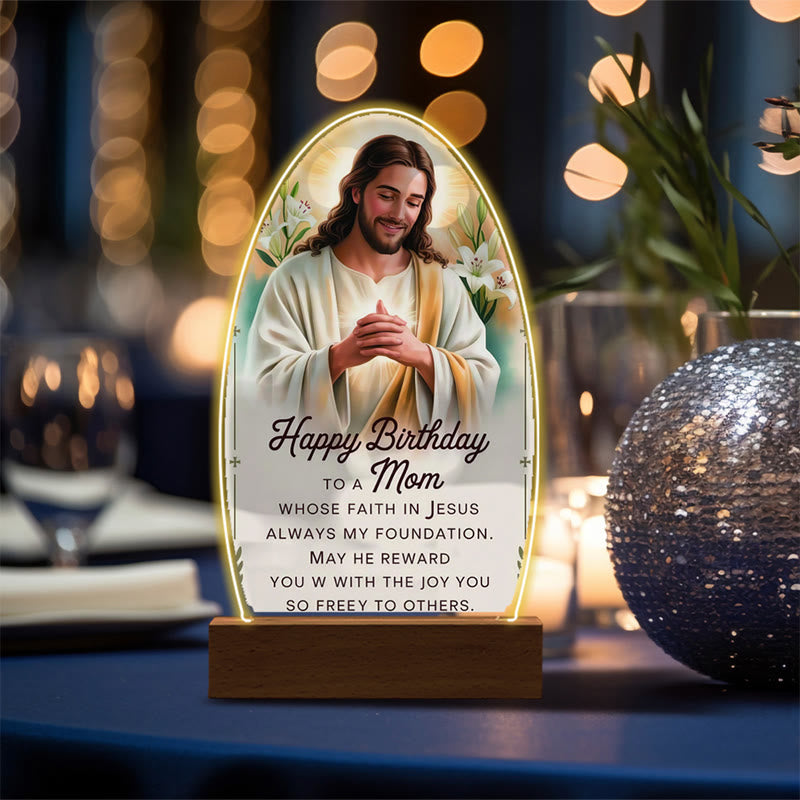 Christianartworkshop Jesus Modern Devotion Colorful Glow Nightlight: Oval Silhouette & Artistic Hues - B - image 5