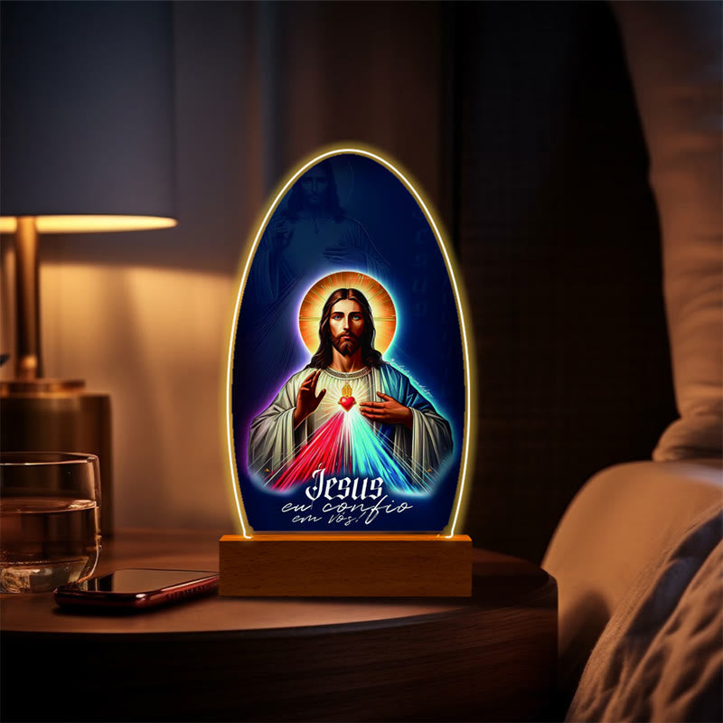 Christianartworkshop Jesus Modern Devotion Colorful Glow Nightlight: Oval Silhouette & Artistic Hues - D - image 7